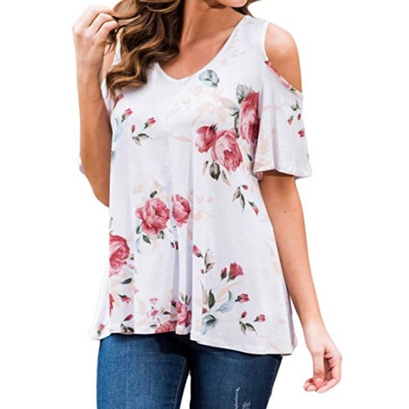 Asvivid Tops - Asvivid cold shoulder blouse